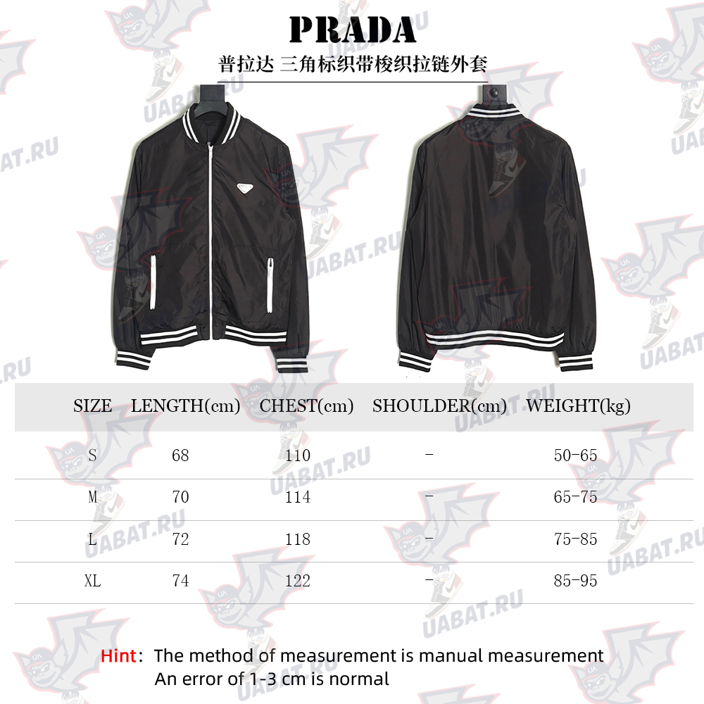 Prada triangle logo webbing woven zip-up jacket