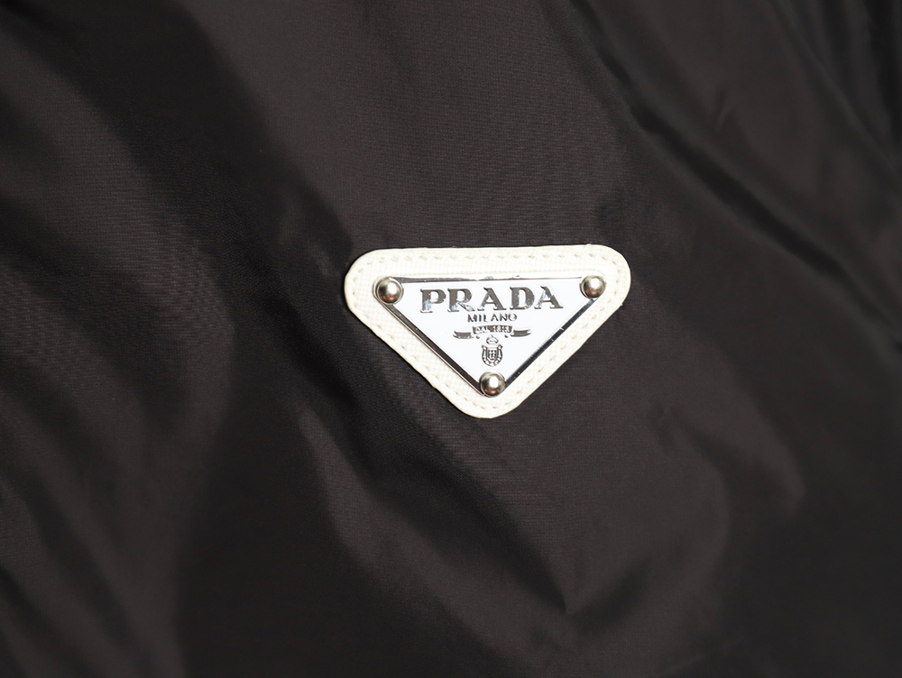 Prada triangle logo webbing woven zip-up jacket