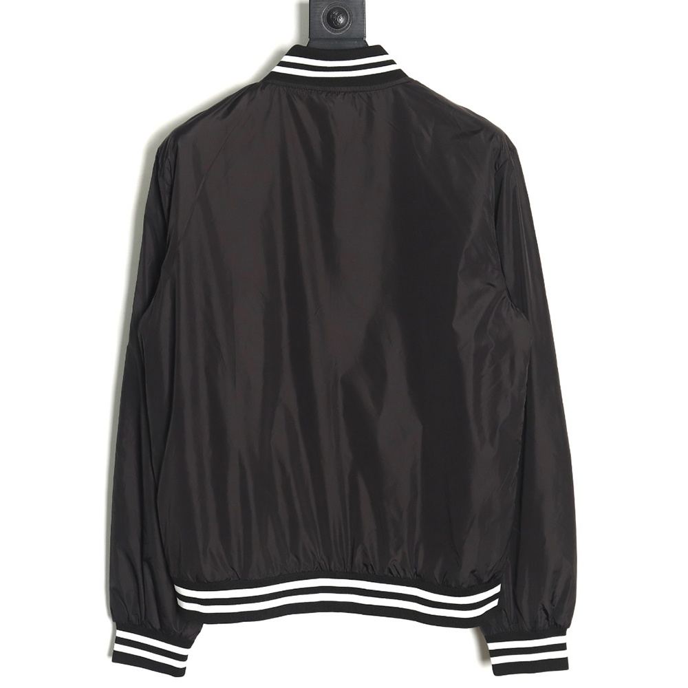 Prada triangle logo webbing woven zip-up jacket