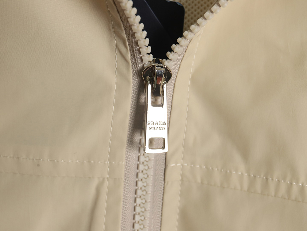 Prada Embroidered Logo Zip-Up Jacket