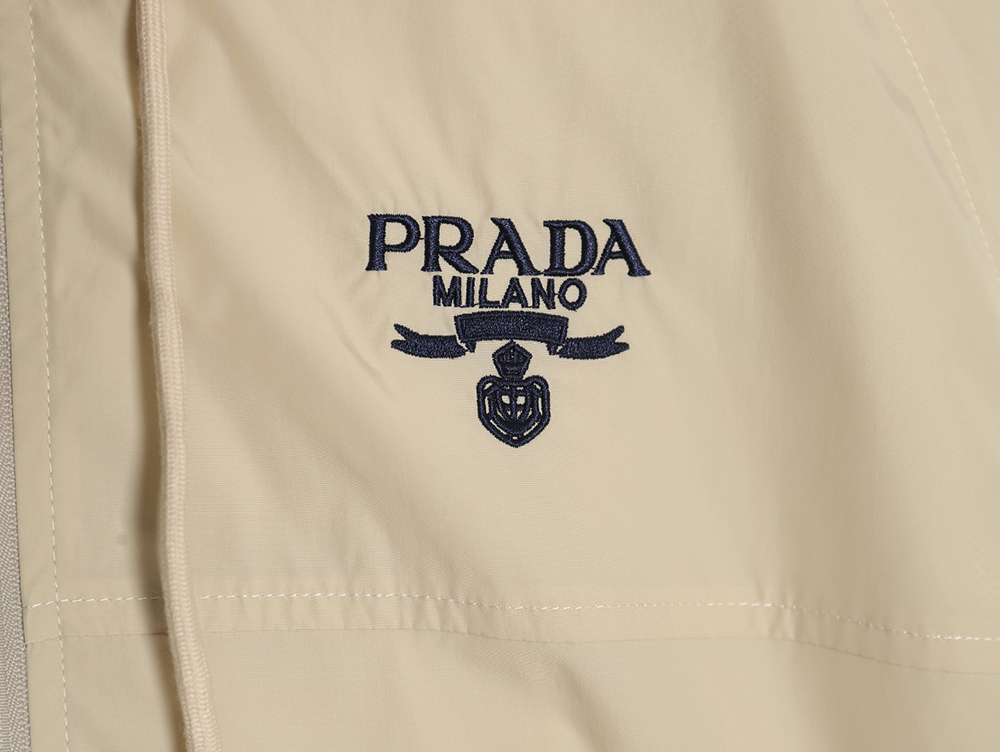 Prada Embroidered Logo Zip-Up Jacket