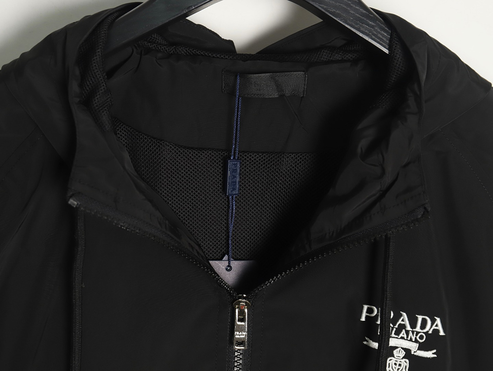 Prada Embroidered Logo Zip-Up Jacket TSK1