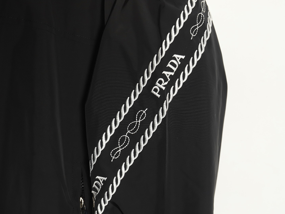 Prada Embroidered Logo Zip-Up Jacket TSK1