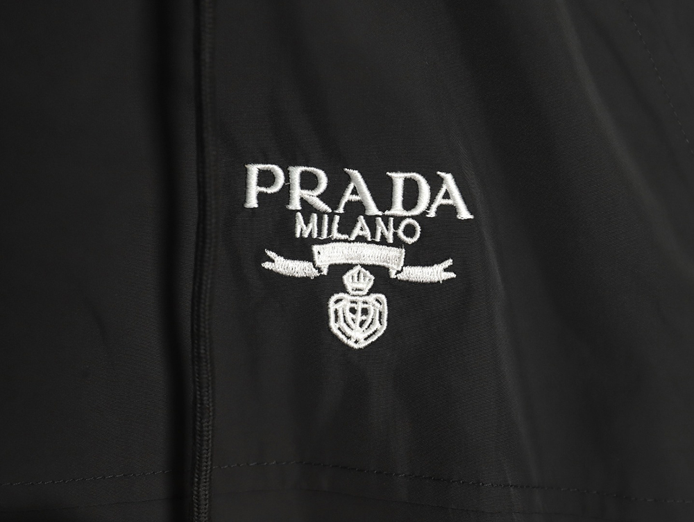 Prada Embroidered Logo Zip-Up Jacket TSK1