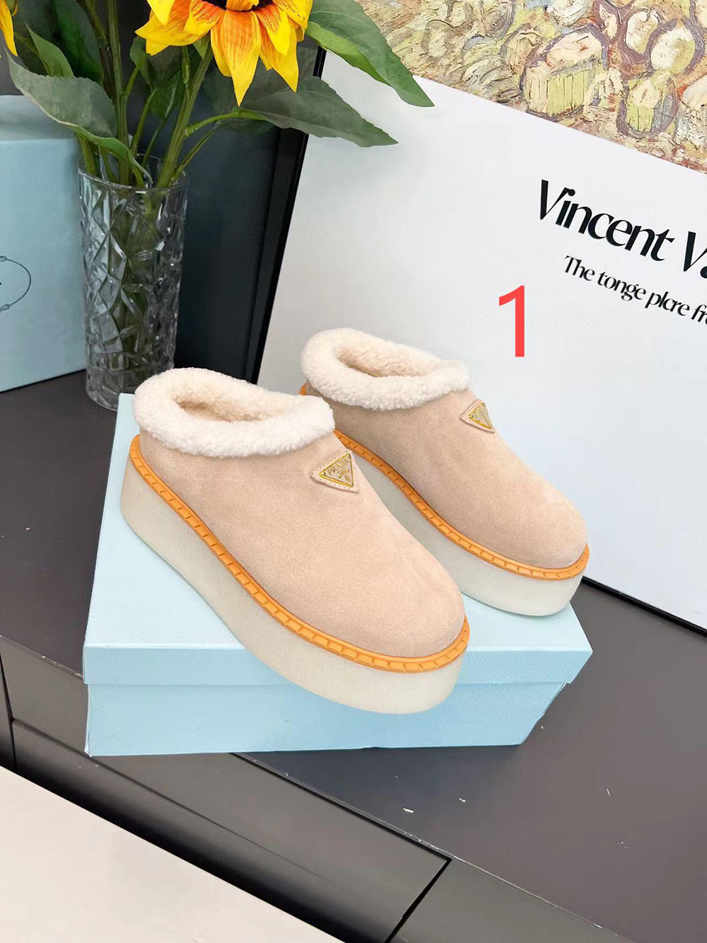 Prada suede mules