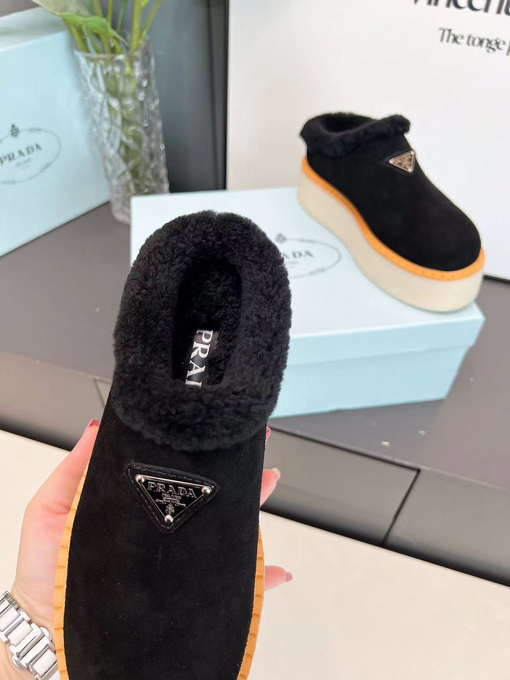 Prada suede mules