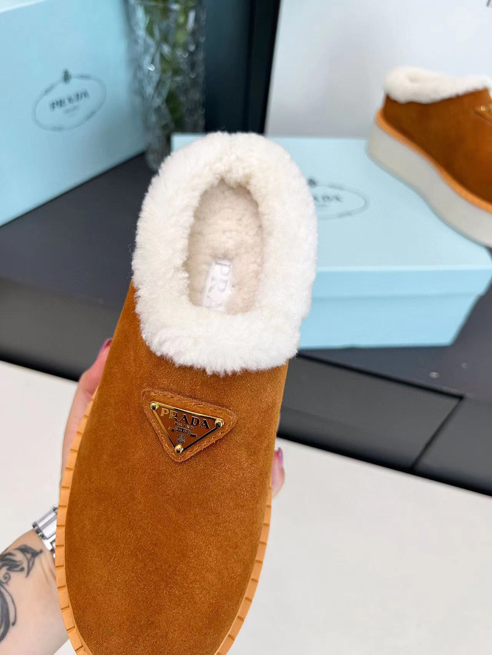 Prada suede mules