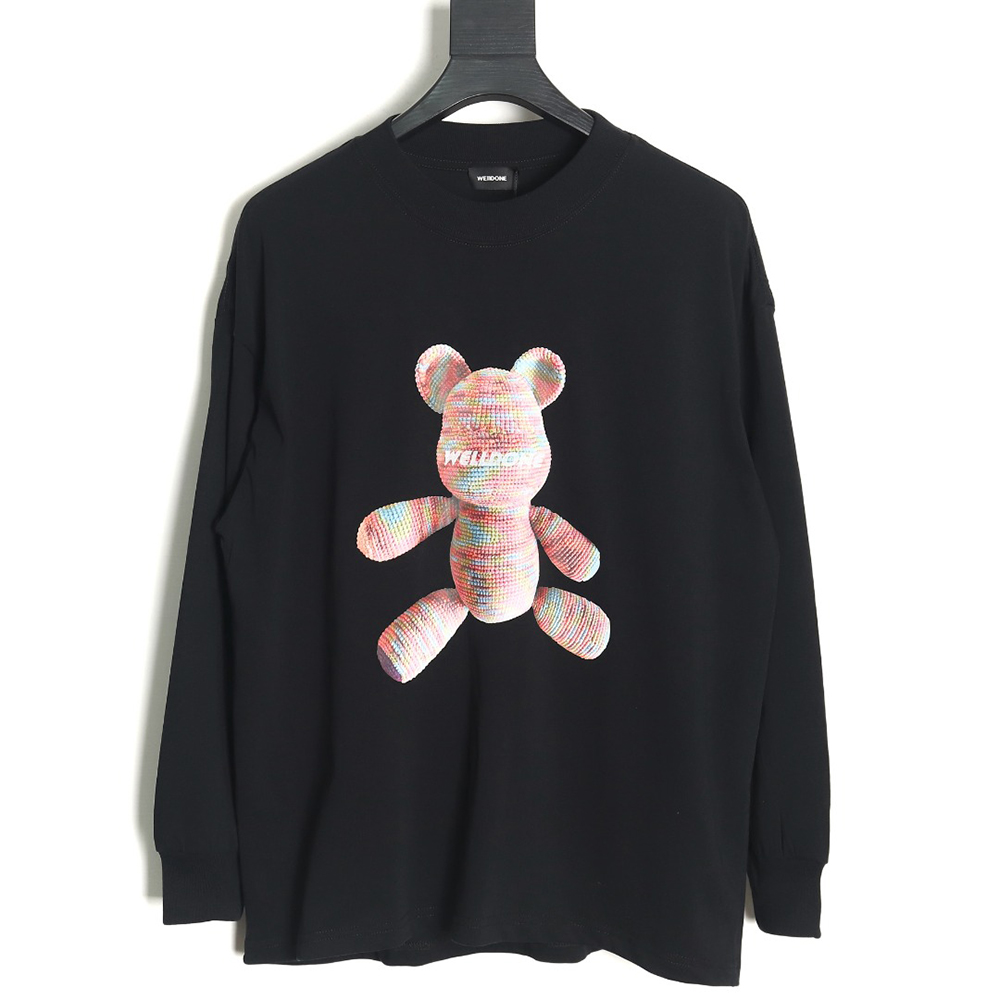 We11 Done wool bear print long-sleeved T-shirt