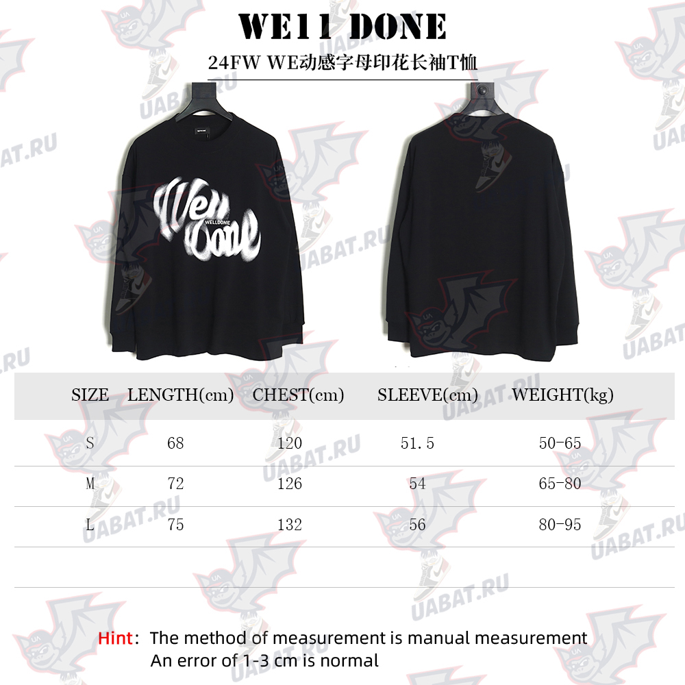 We11 Done dynamic letter print long-sleeved T-shirt