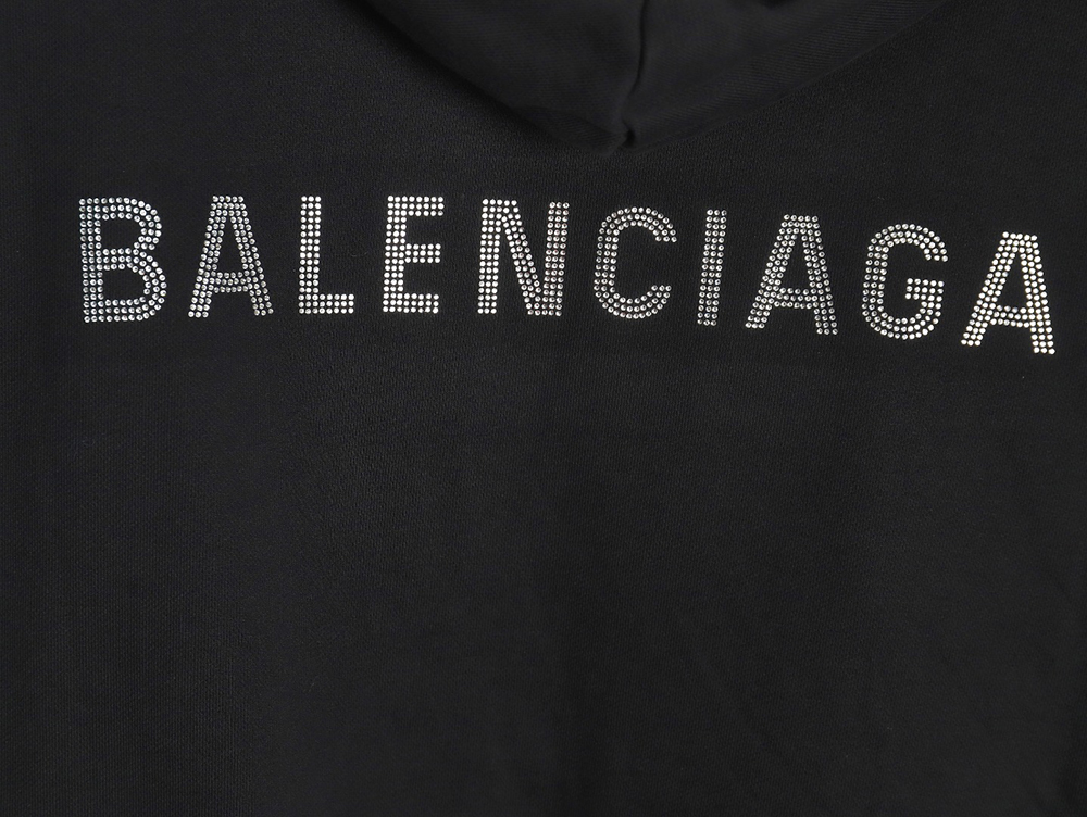 Balenciaga Rhinestone Ripped Hoodie