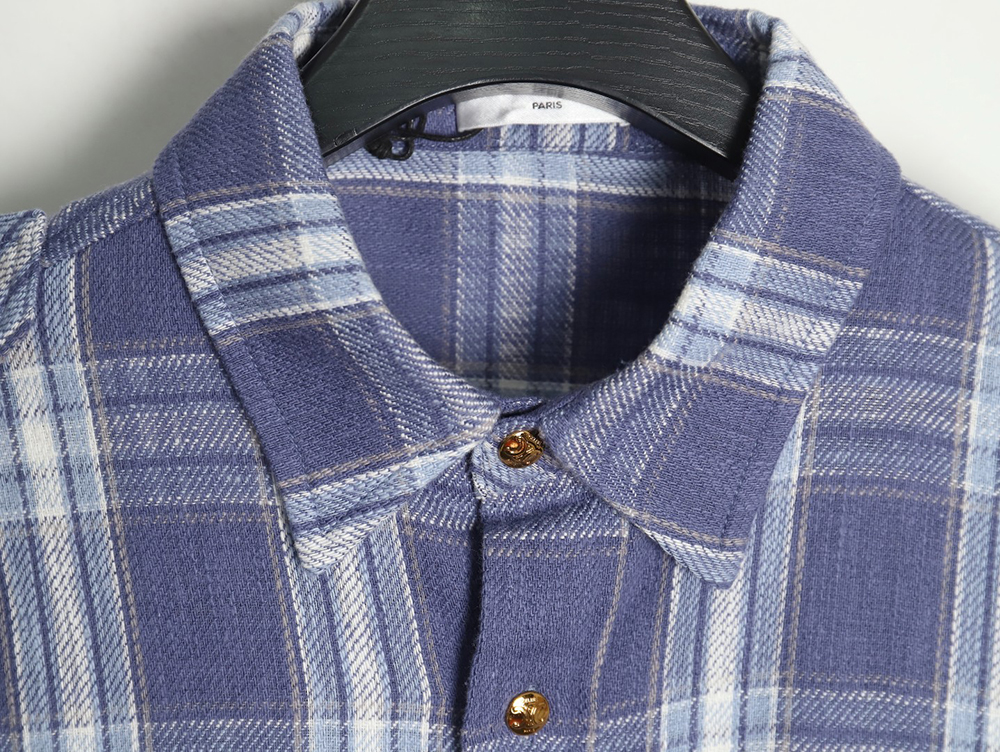 Celine Blue Check Long Sleeve Shirt