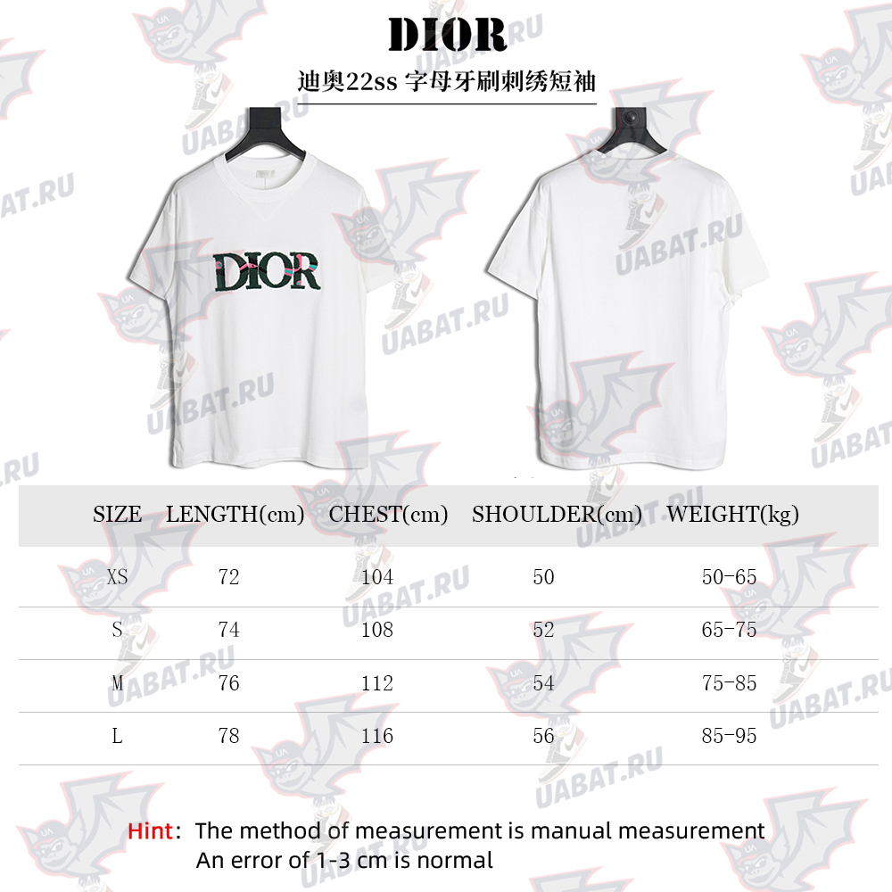 Dior lettering toothbrush embroidered short sleeves