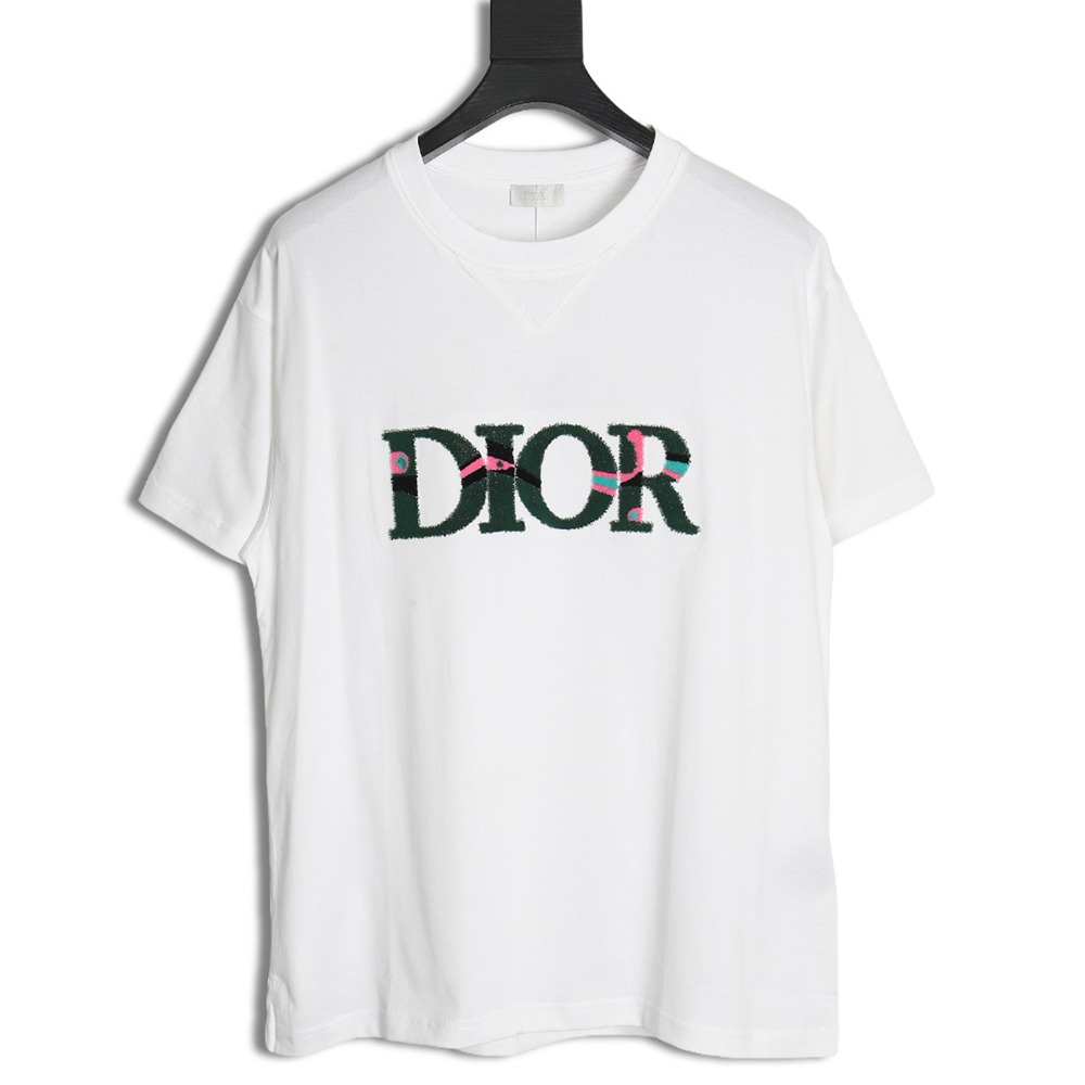 Dior lettering toothbrush embroidered short sleeves