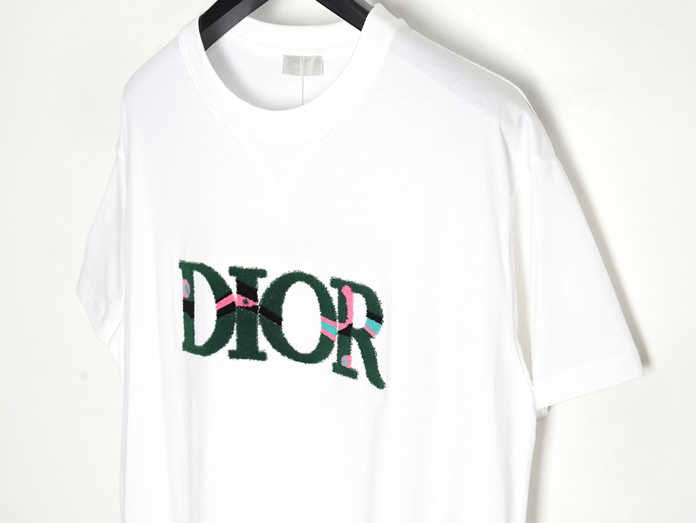 Dior lettering toothbrush embroidered short sleeves