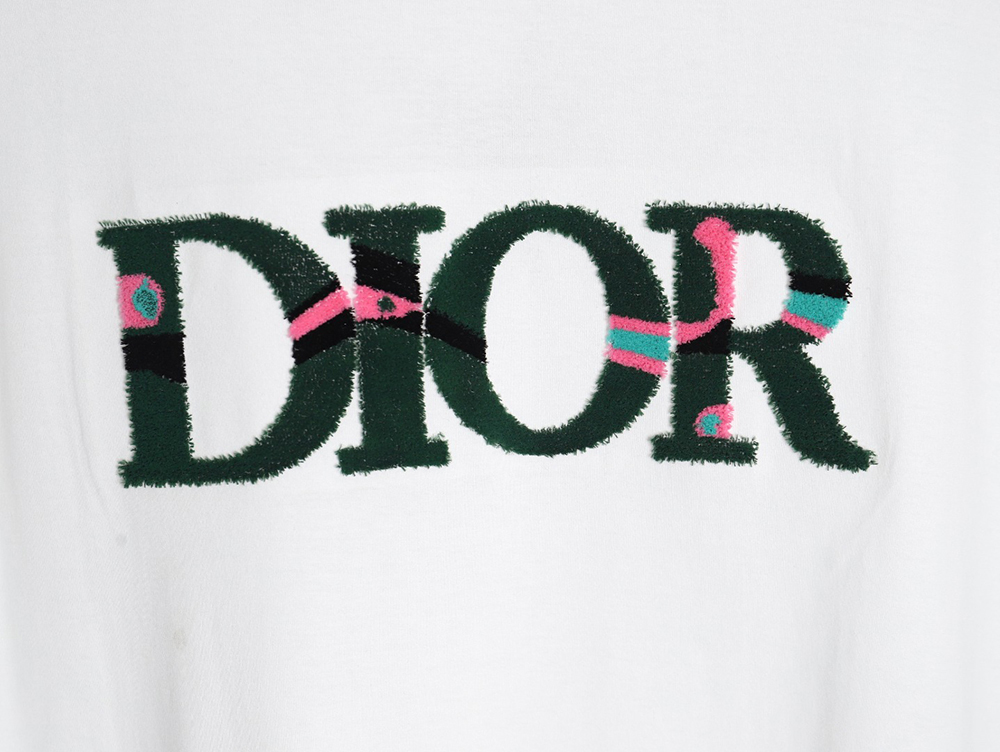 Dior lettering toothbrush embroidered short sleeves