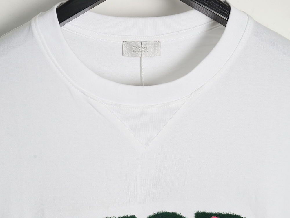 Dior lettering toothbrush embroidered short sleeves