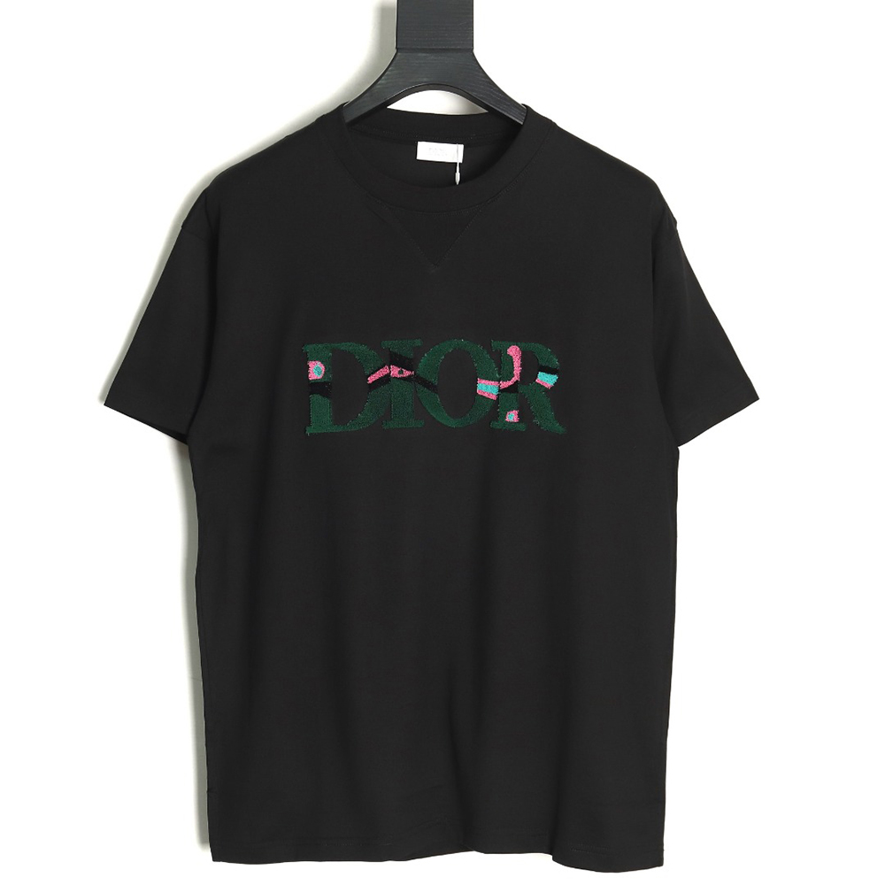 Dior lettering toothbrush embroidered short sleeves TSK1