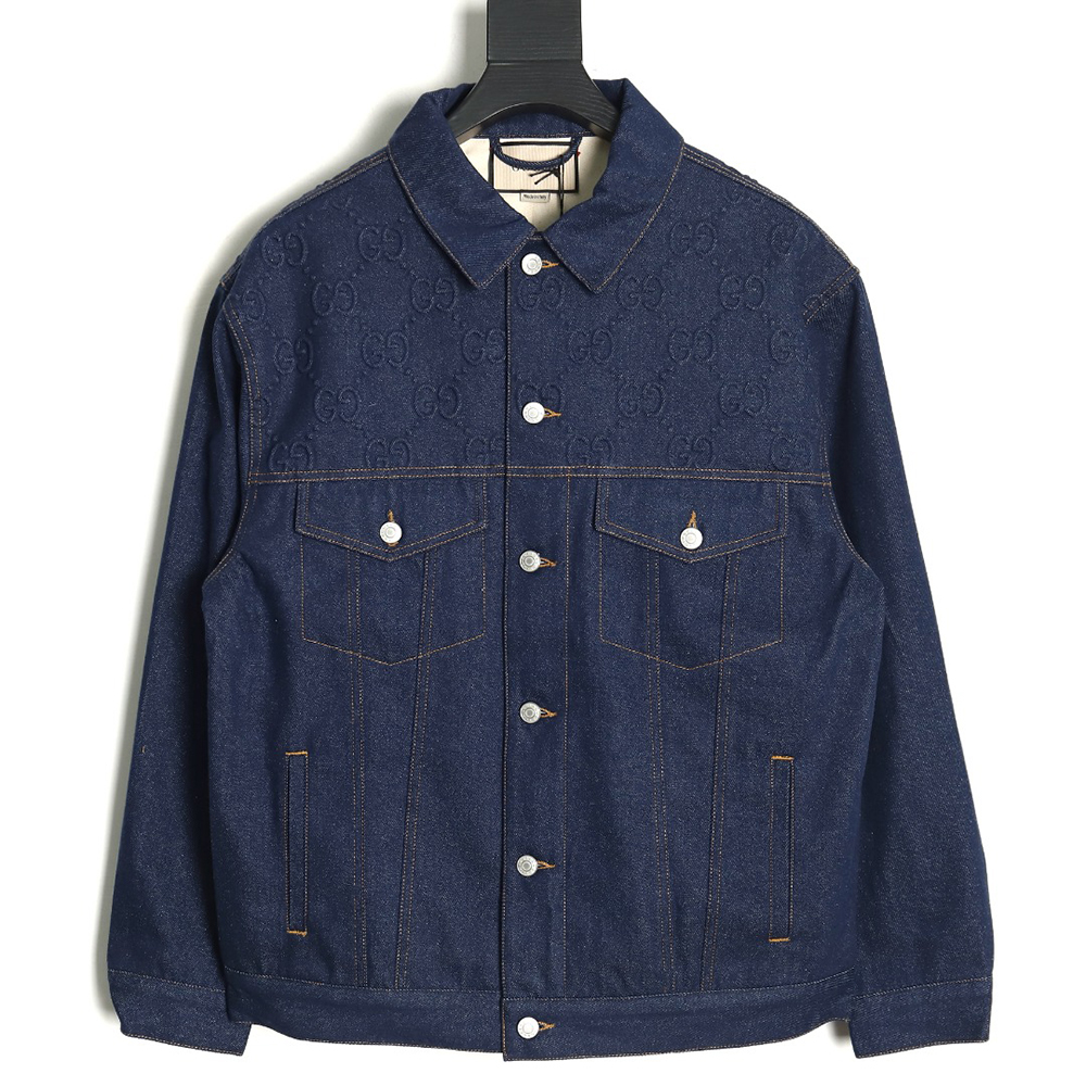 Gucci embossed denim long-sleeved jacket