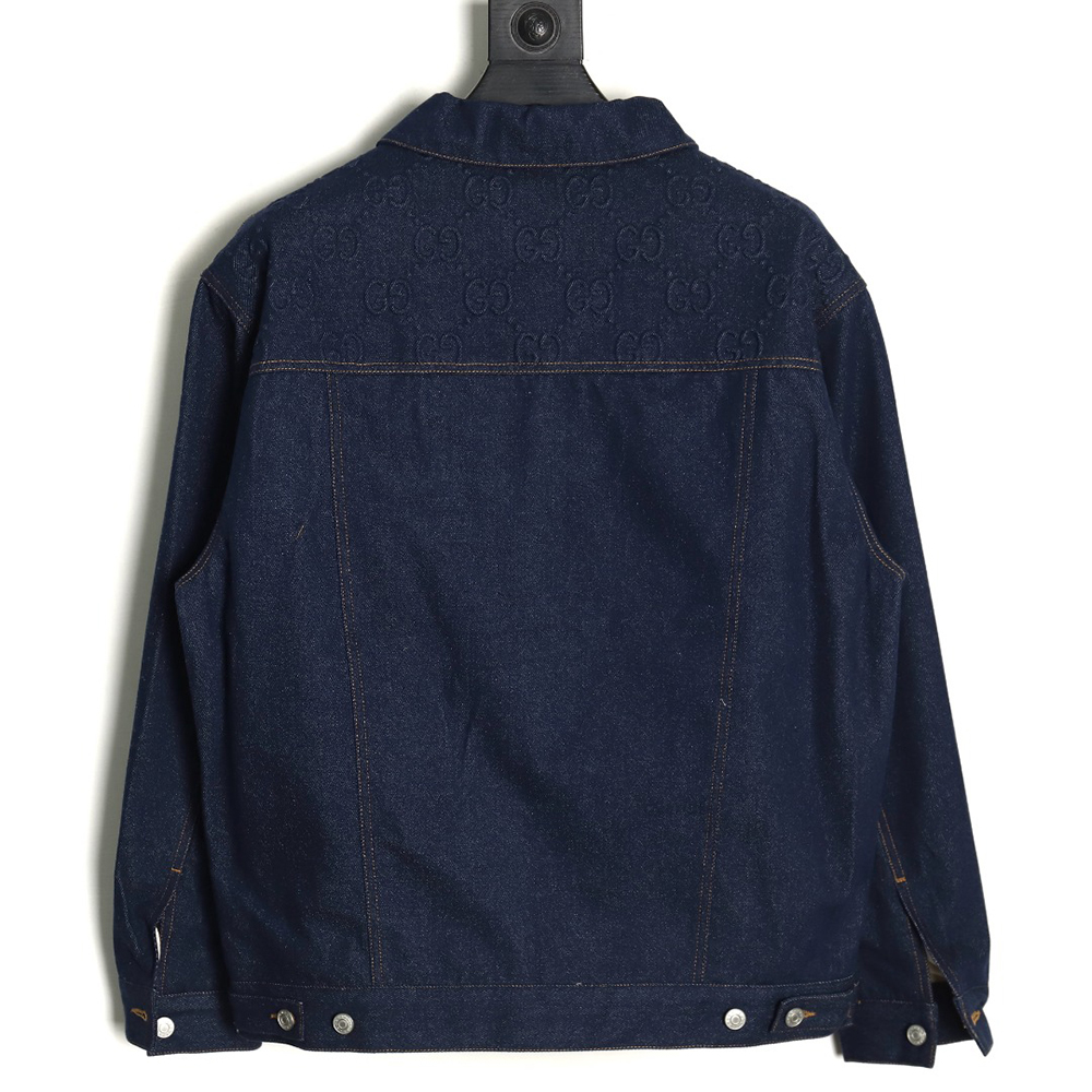 Gucci embossed denim long-sleeved jacket