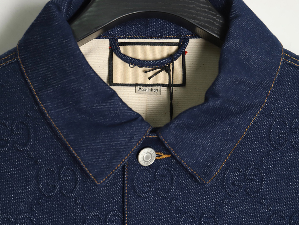 Gucci embossed denim long-sleeved jacket