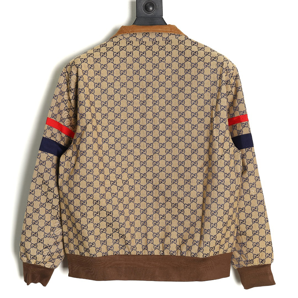 Gucci stand-up collar double G canvas long-sleeved jacket