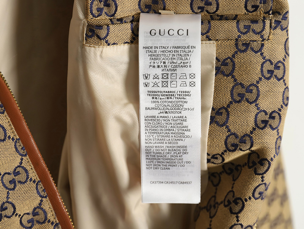 Gucci stand-up collar double G canvas long-sleeved jacket