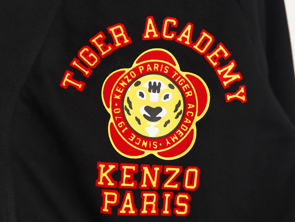 Kenzo Tiger and Flower Flocked Sweatshirt Cardigan