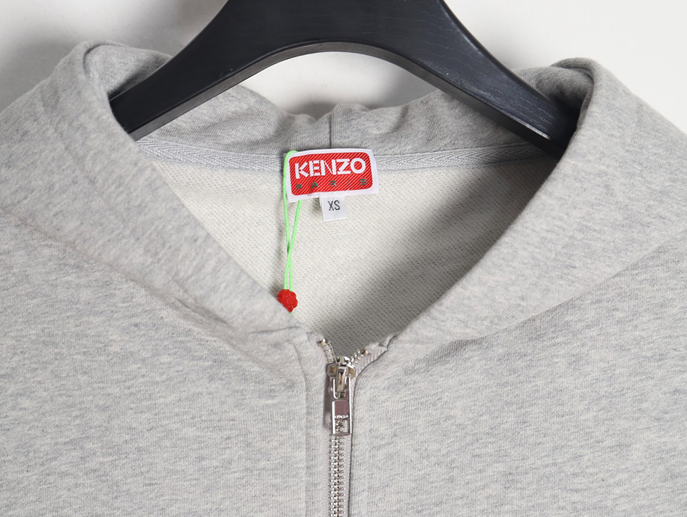 Kenzo square letter logo hooded zip-up sweatshirt