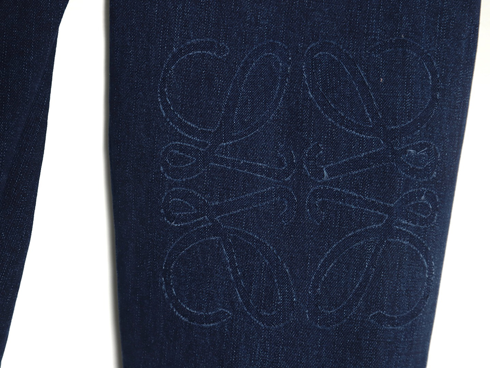 Loewe denim shirt jacket with elbow embroidered logo