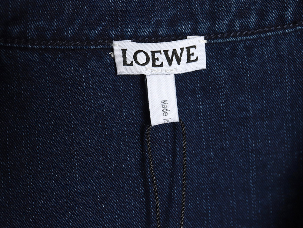 Loewe denim shirt jacket with elbow embroidered logo