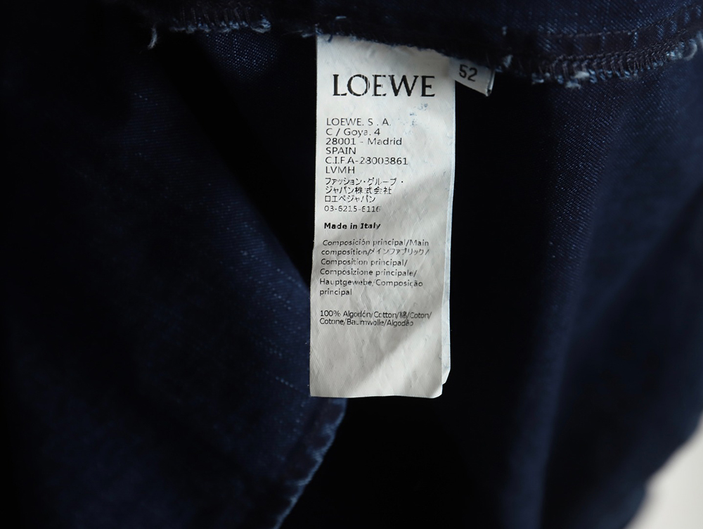 Loewe denim shirt jacket with elbow embroidered logo