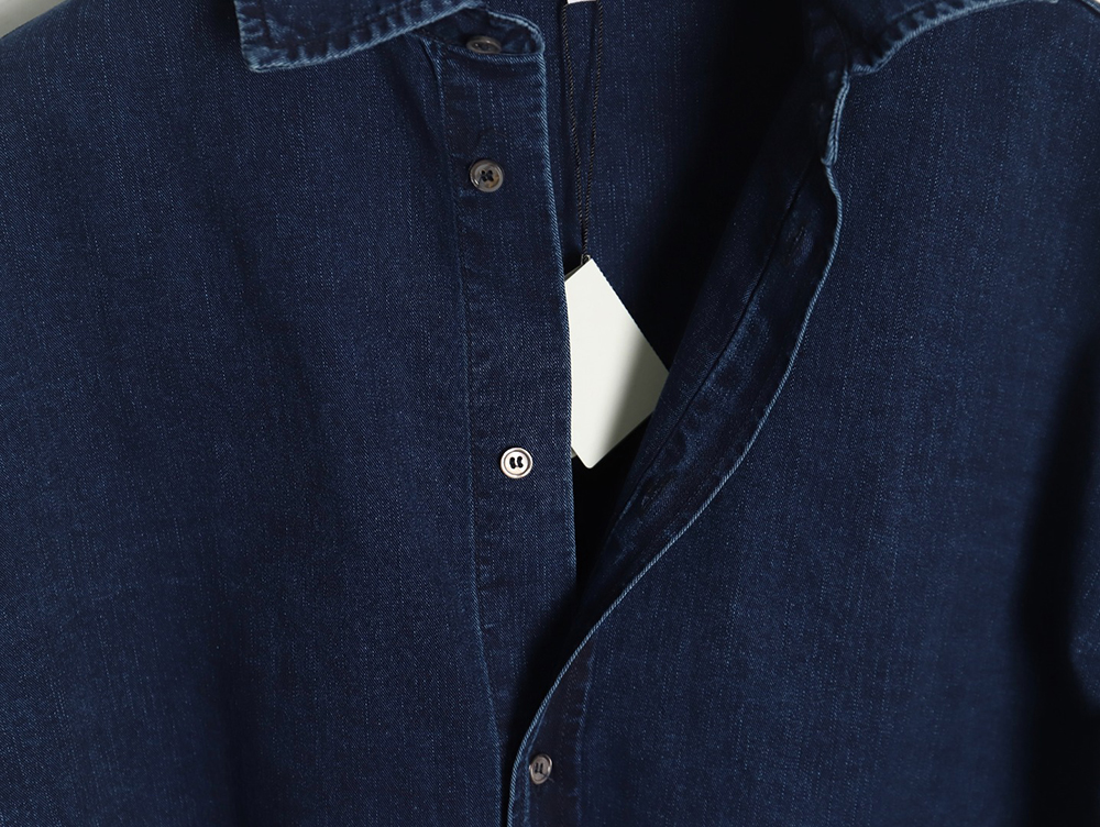 Loewe denim shirt jacket with elbow embroidered logo