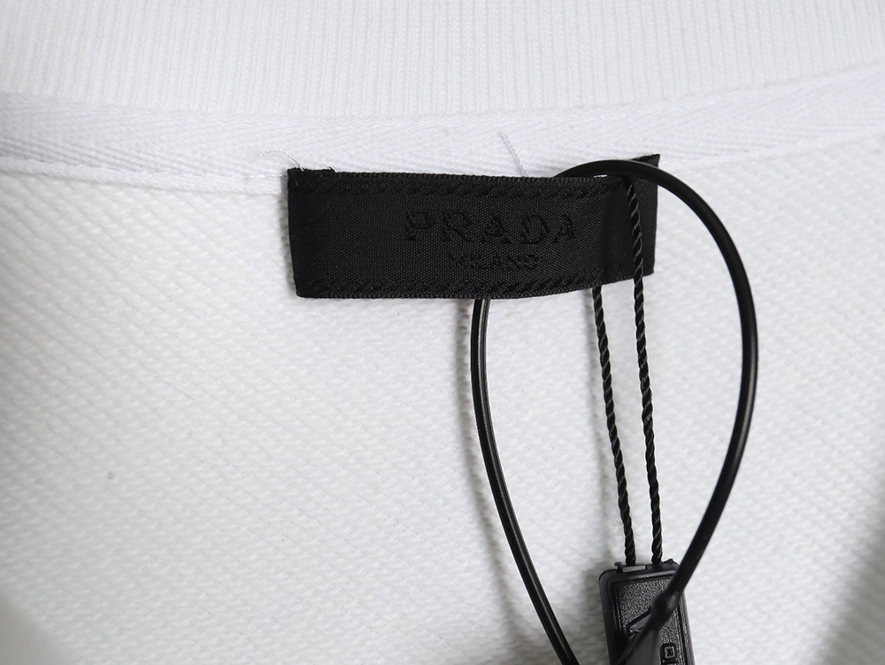 Prada triangle logo collar lettering round neck sweatshirt