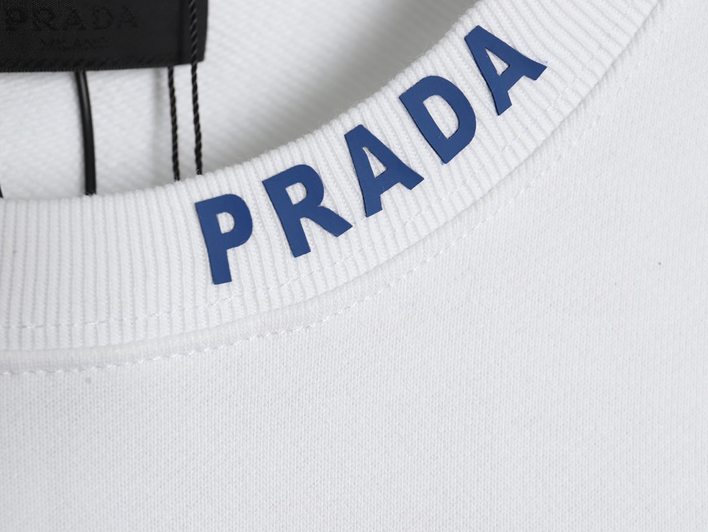 Prada triangle logo collar lettering round neck sweatshirt