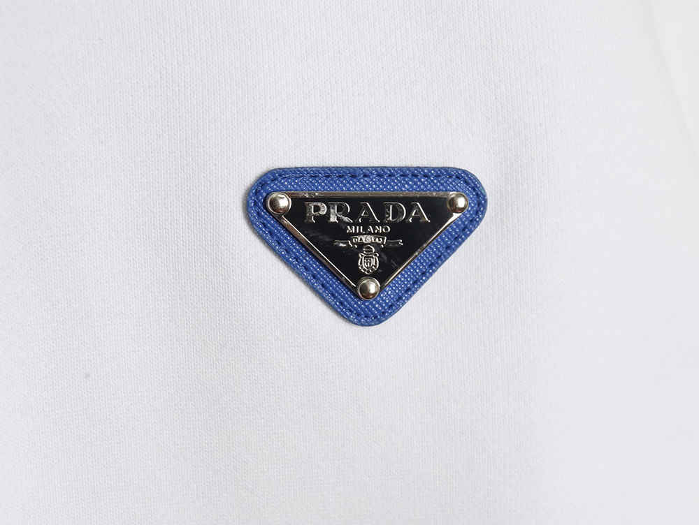 Prada triangle logo collar lettering round neck sweatshirt