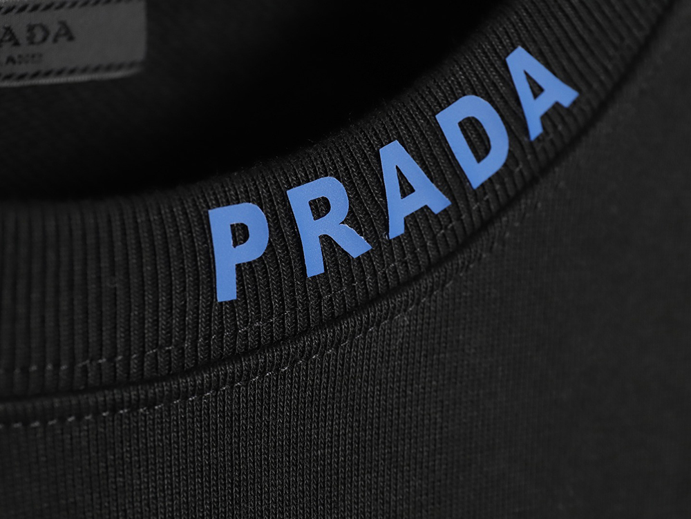 Prada triangle logo collar lettering round neck sweatshirt TSK1