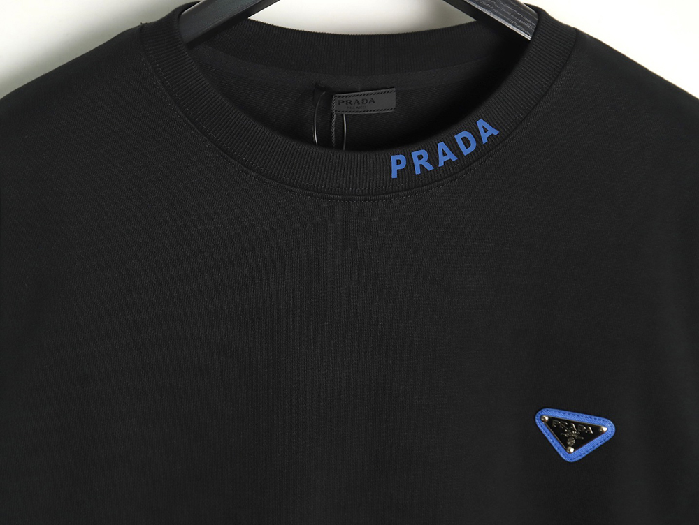 Prada triangle logo collar lettering round neck sweatshirt TSK1