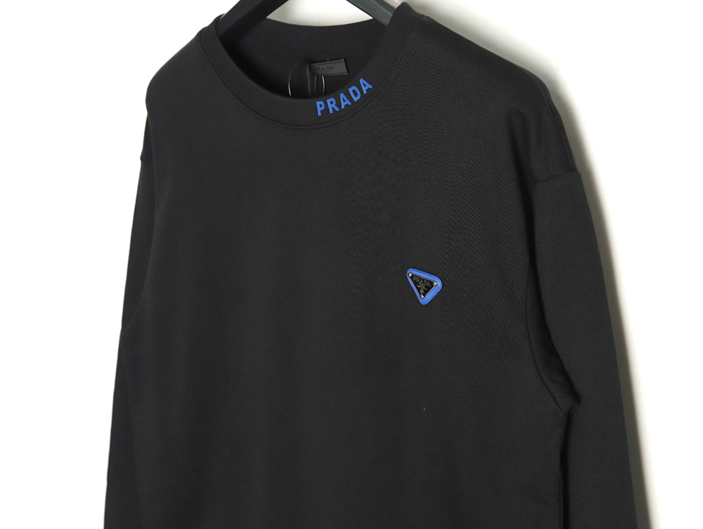 Prada triangle logo collar lettering round neck sweatshirt TSK1