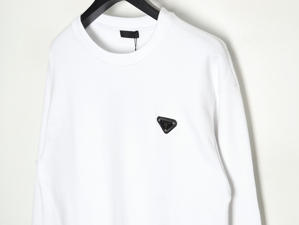 Prada Triangle Logo Single Sleeve Round Neck Sweatshirt