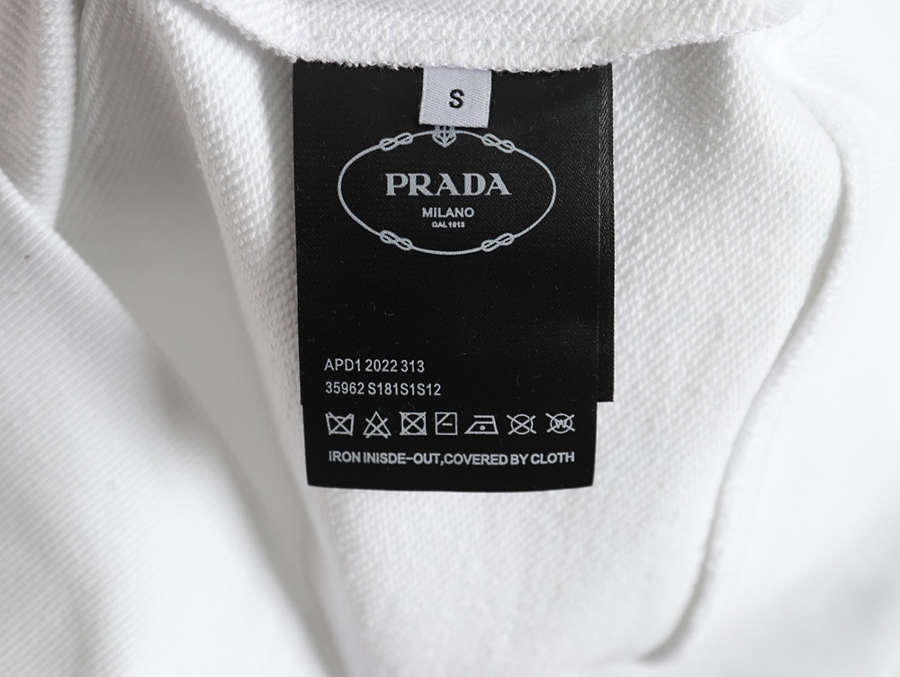 Prada Triangle Logo Single Sleeve Round Neck Sweatshirt