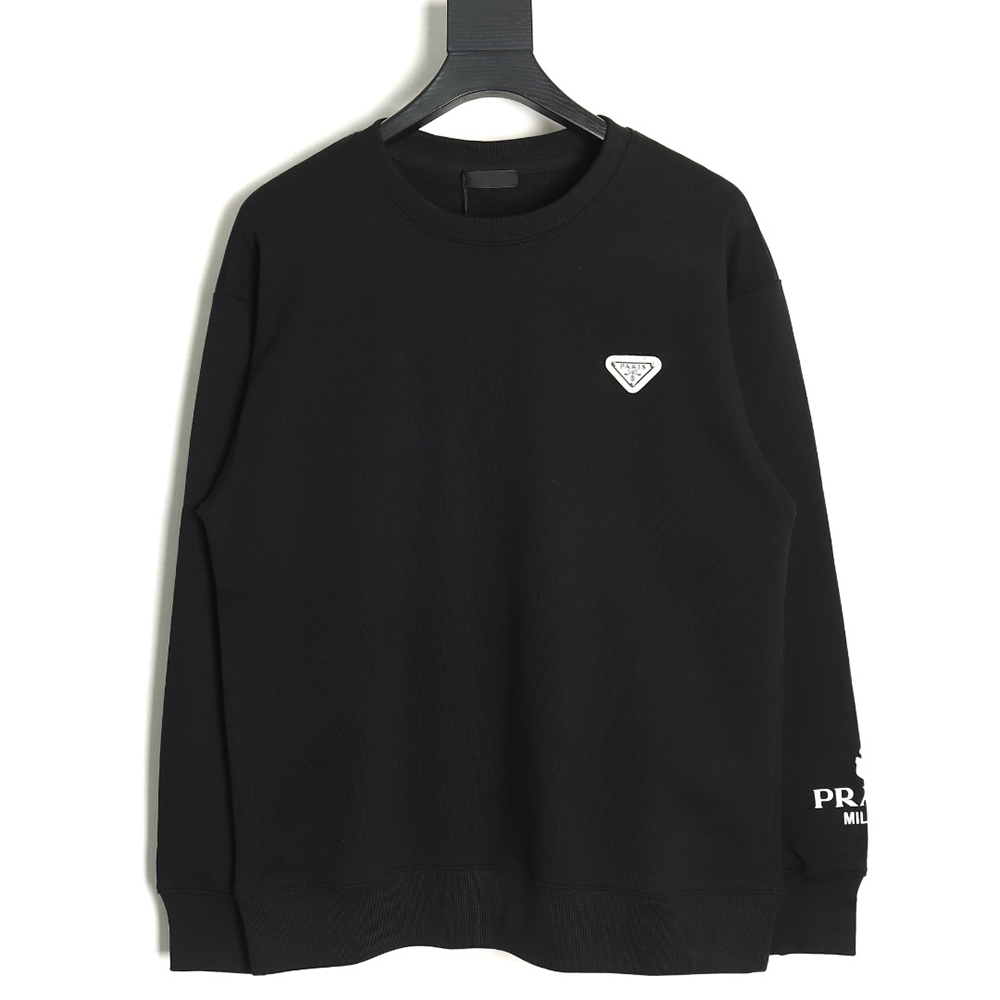 Prada Triangle Logo Single Sleeve Round Neck Sweatshirt TSK1