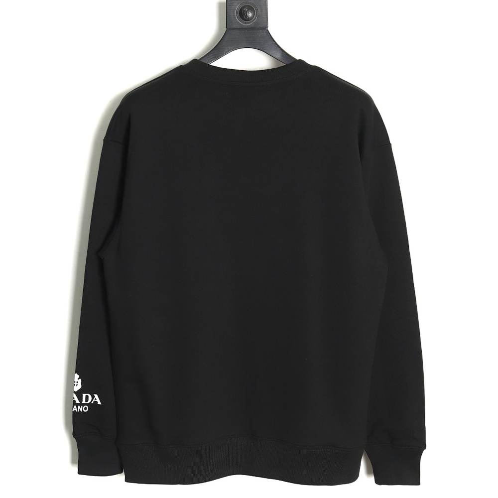 Prada Triangle Logo Single Sleeve Round Neck Sweatshirt TSK1