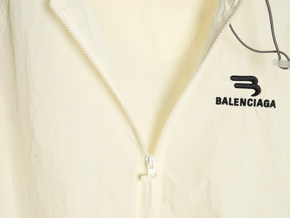 Balenciaga Zippered Logo Embroidered Long Sleeve Jacket