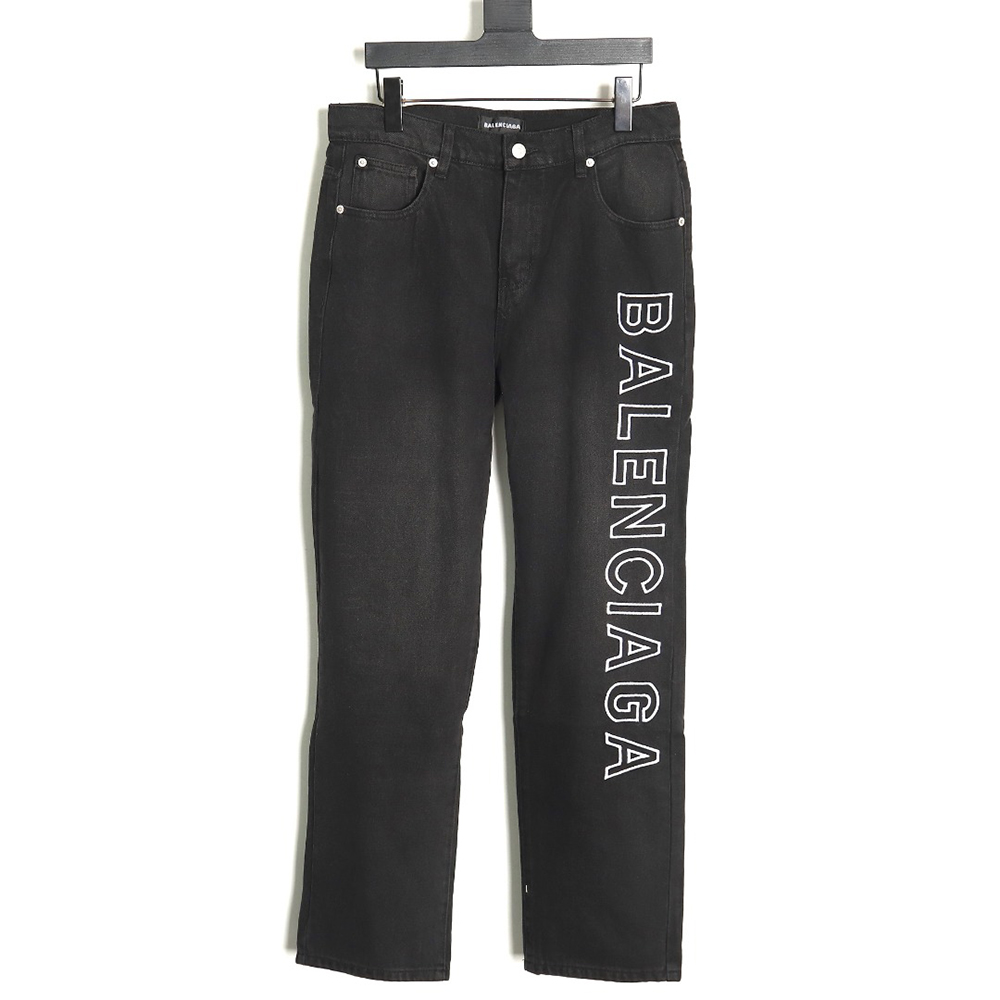 Balenciaga logo-embroidered single-breasted jeans