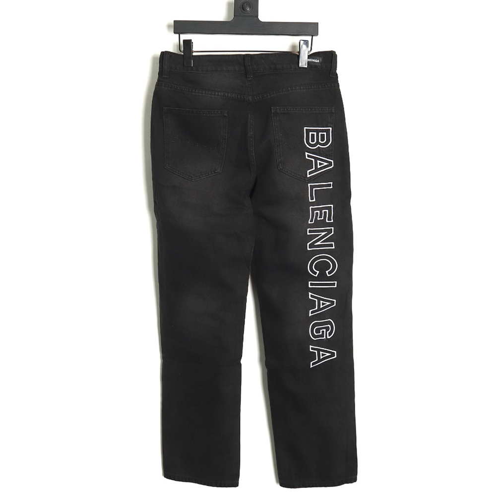 Balenciaga logo-embroidered single-breasted jeans