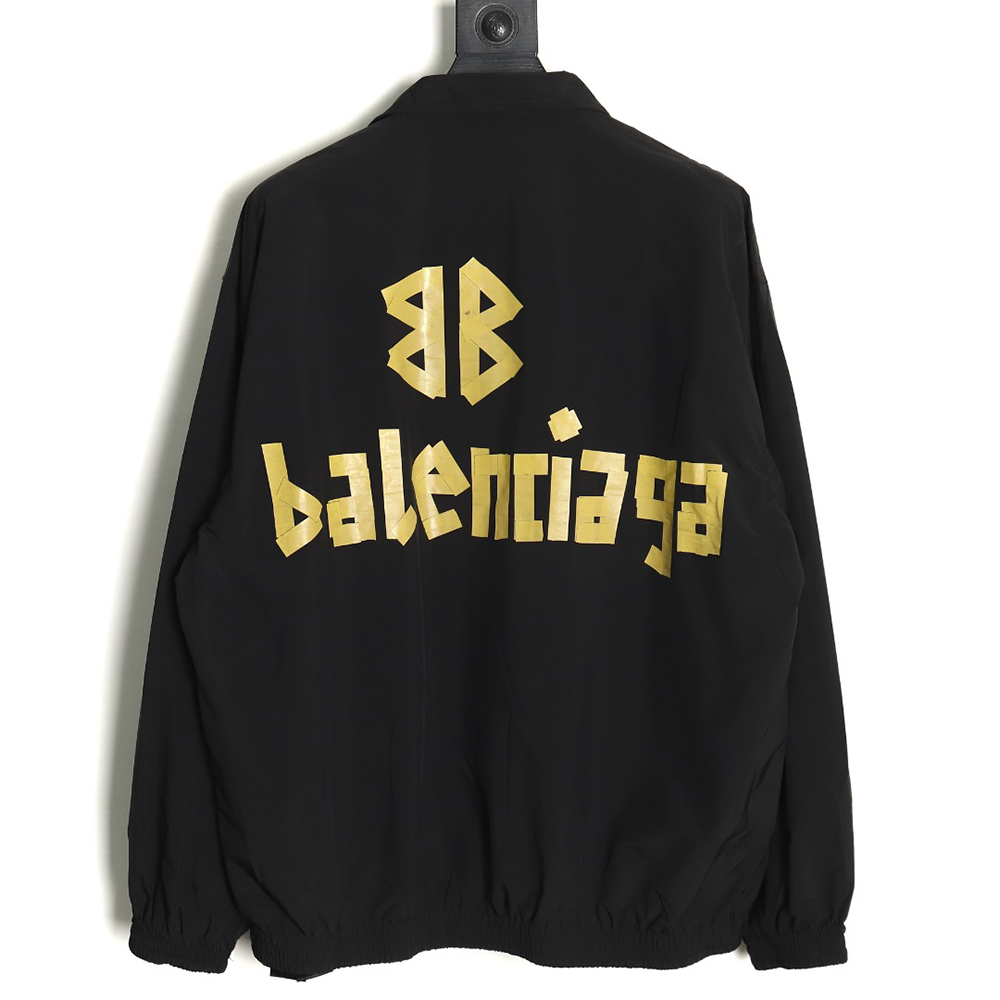 Balenciaga Double B Yellow Tape Waterproof Jacket