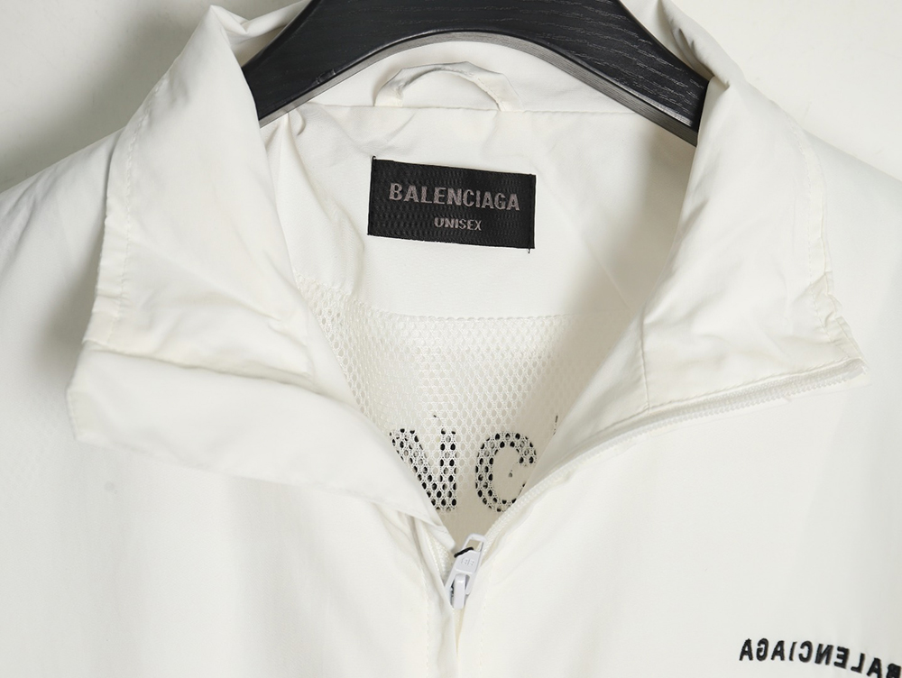 Balenciaga mirrored lettering embroidered windbreaker jacket