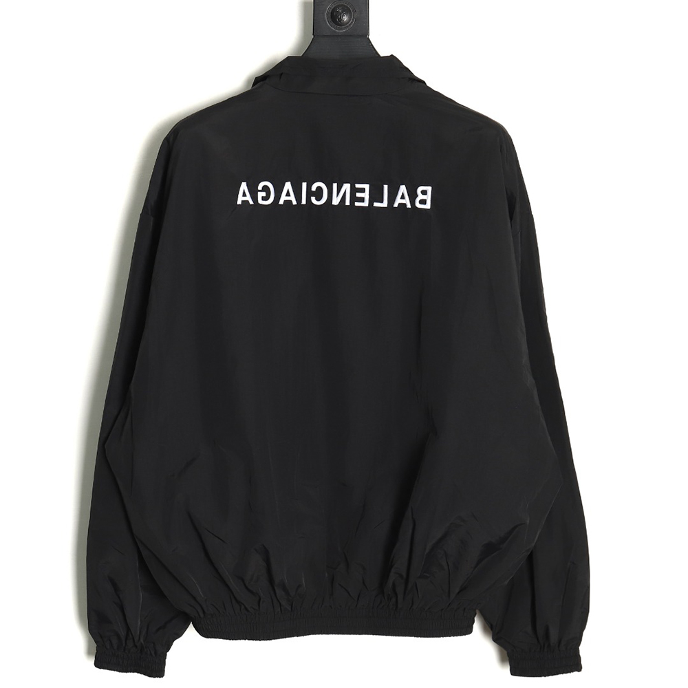 Balenciaga mirrored lettering embroidered windbreaker jacket TSK1