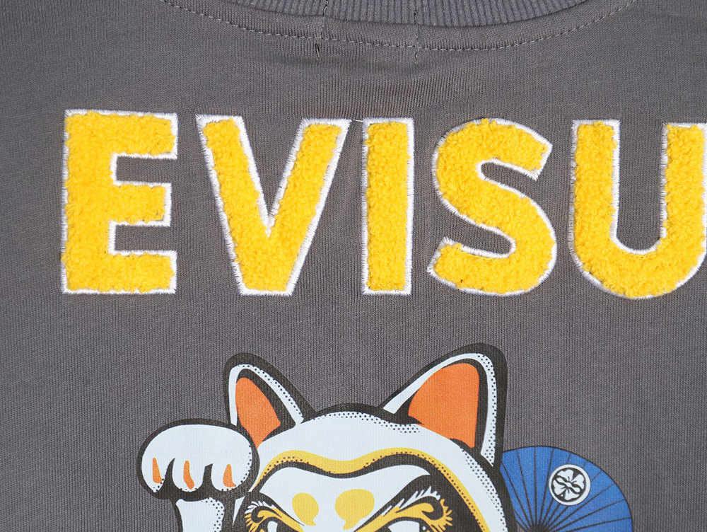 Evisu Lucky Cat and Daruma Print Sweatshirt