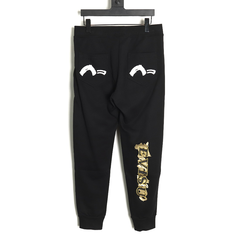 Evisu Gold Embroidered Printed Letters Casual Drawstring Sweatpants